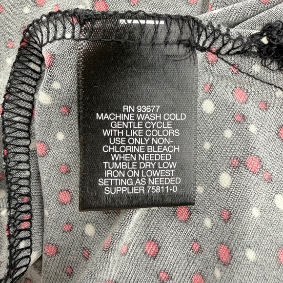 Liz Claiborne Career XL Blouse Polka Dot Keyhole Neck Long Sleeve Minimalist - Picture 6 of 6